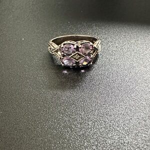 Purple Gemstone Silver Ring